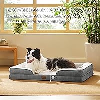 Vista 113 de Bedsure - Cama ortopédica extragrande para perros, sofá cama lavable para perros extragrandes, espuma de soporte con funda extraíble y lavable, negro