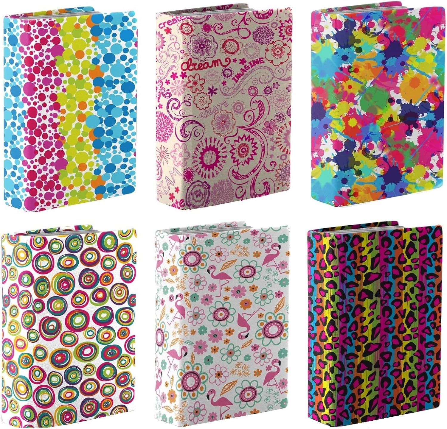 Kittrich BSJ-45106-12BJ Stretchable Book Covers, 6 Pack, Assorted Prints