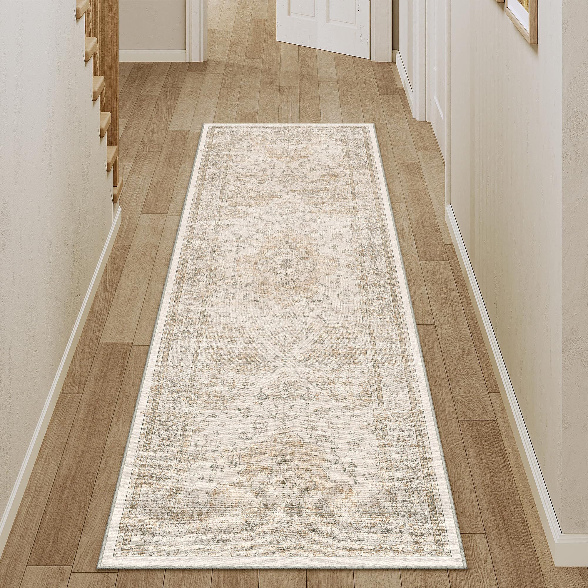 PureCozy Waschbarer Teppich Wohnzimmer Vintage Böhmischen Tepich