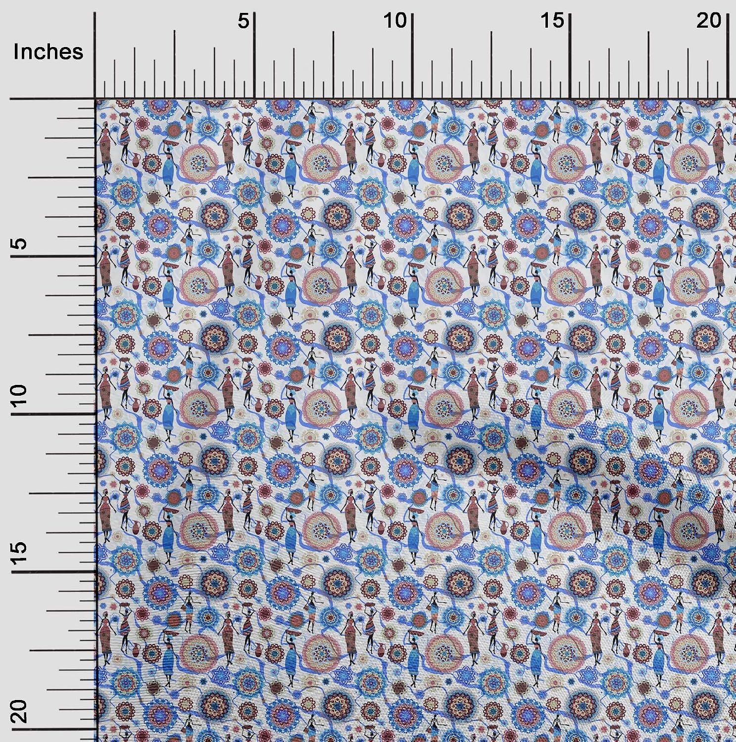 oneOone Georgette Viscose Beige Fabric African Sewing Fabric By The Yard Printed DIY Clothing Sewing Supplies 42 Inch Wide