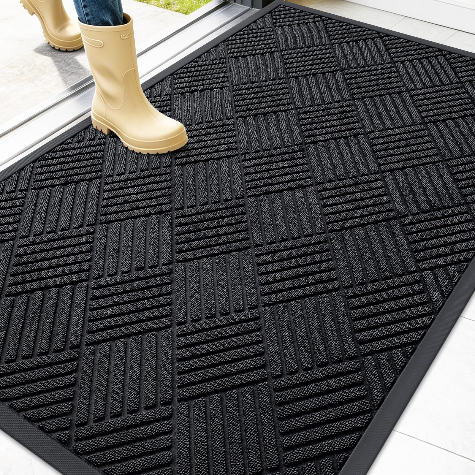 OLANLY Front Door Mat Outside Entrance 47x32, Waterproof Heavy-Duty Doormat