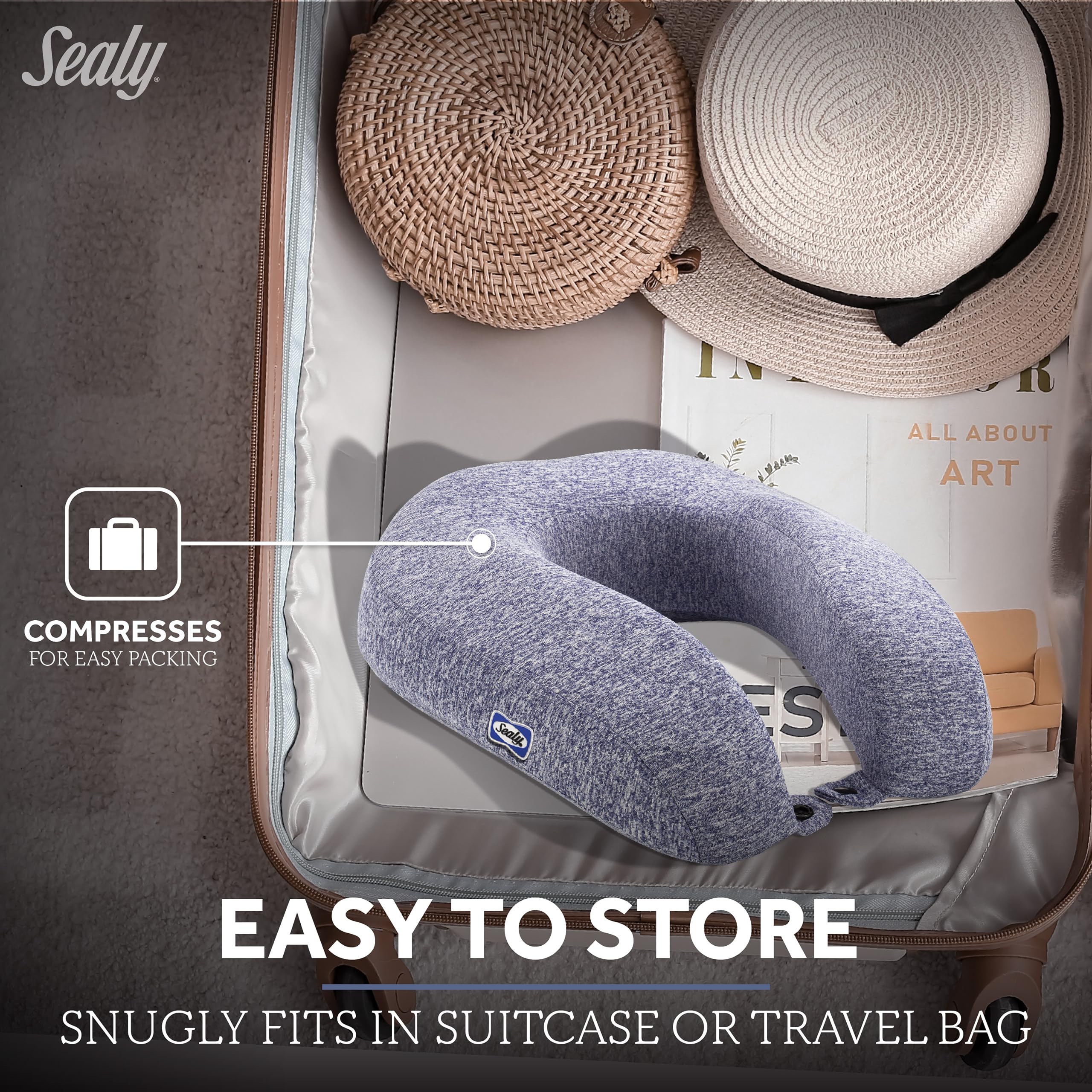 Amazon.com: SEALY - Cooling Gel Travel Pillow with Premium Memory