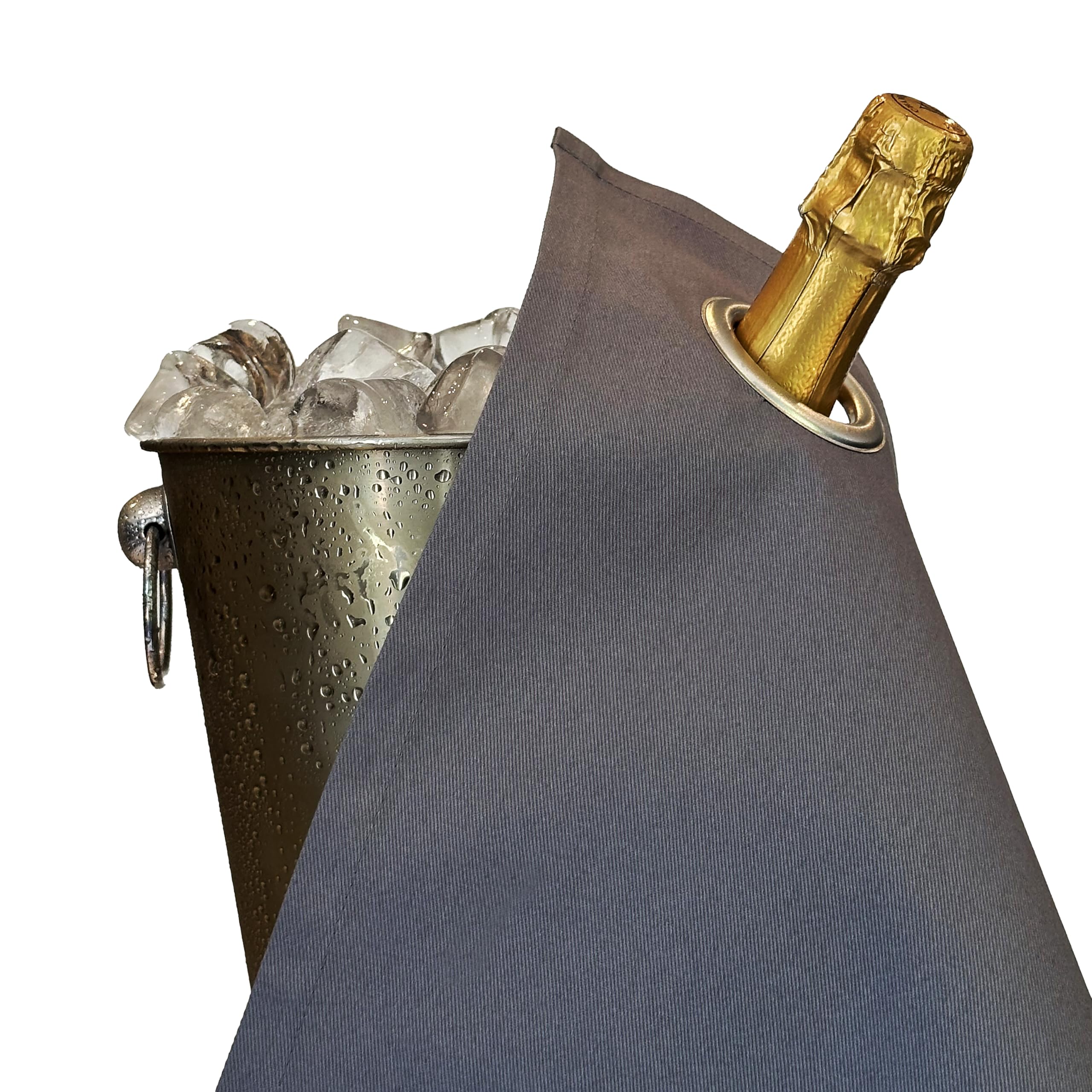BottleCloths, Classic Collection, Bottle Cloths with Metal Ring for Ice Buckets Cotton, 42 cm - Image 3