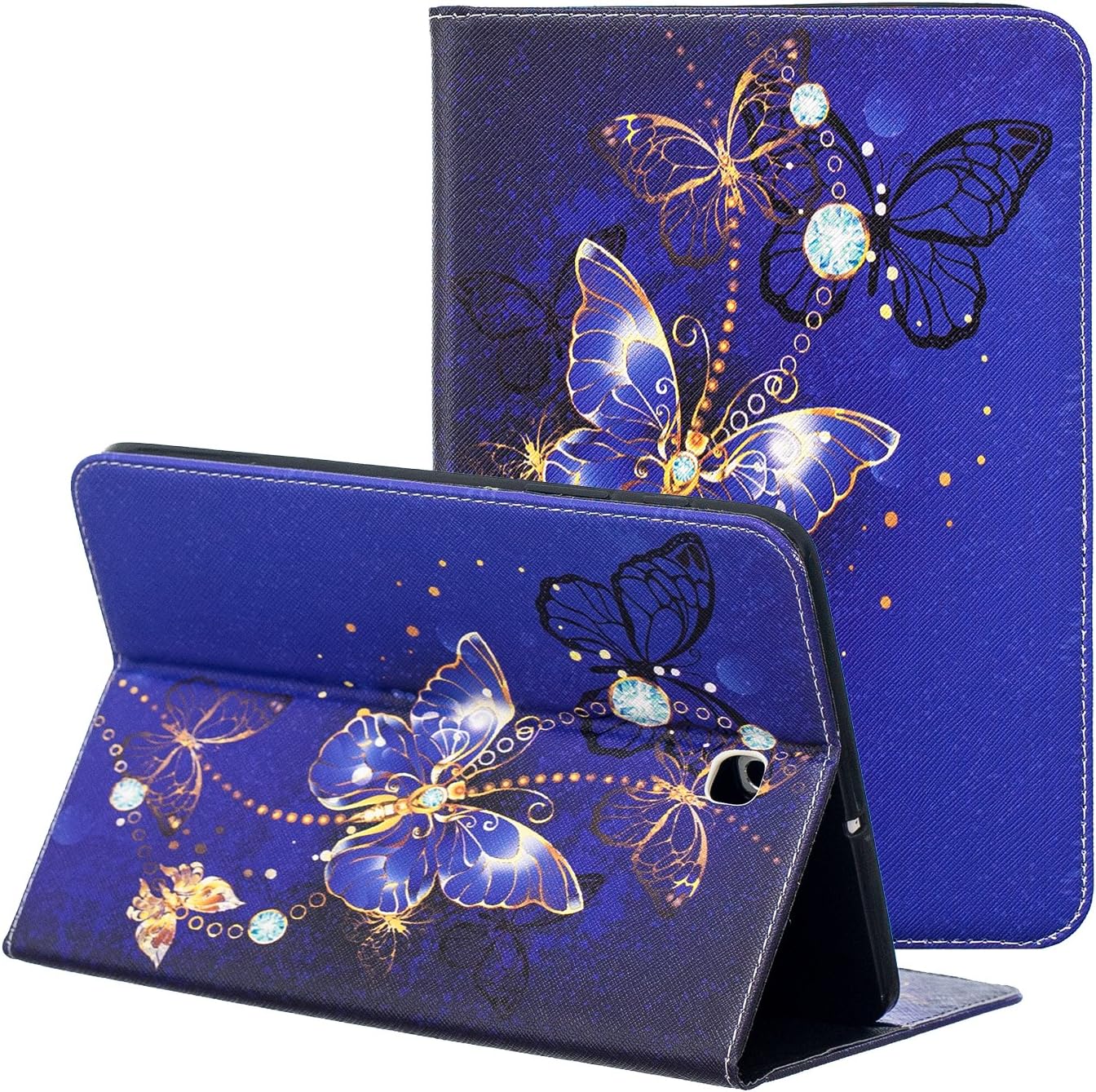 Samsung Galaxy Tab S2 8.0 SM-T713 Case, ZAOX Card Slots Stand Document Pocket Slim Fit Leather Stand Magnetic Folio Case Cover for Galaxy Tab S2 Tablet 8.0 inch SM-T710 T715 2015 (Purple Butterfly)
