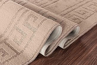 Door Mat - Non Slip Door Mats Indoor Washable For Tiles Lino lamination Wood Flooring - Washable Front Door Mat Inside, Super Absorbent - Kitchen Door Mats Rugs (Beige Greek, 80cm x 150cm)