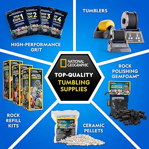 Miniatura 5 de Recambio National Geographic de arena para pulidor de rocas, funciona con National Geographic, lortone, thumler y más