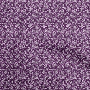 oneOone Rayon Purple Fabric Asian Paisley Dress Material Fabric Print Fabric By The Yard 56 Inch Wide