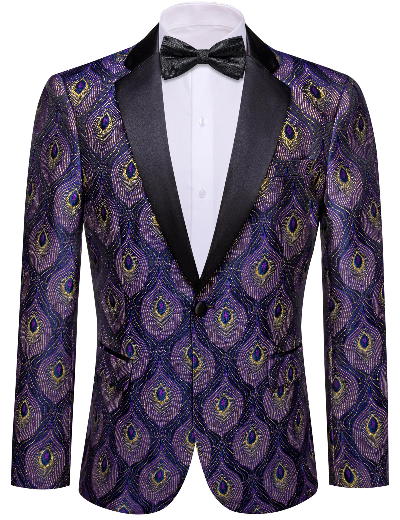 Barry. Wang Men's Sport Coats &amp; Blazers Flower Suit Jacket 1 Button Paisley Tuxedo Mardi Gras Carnival Parade Gift
