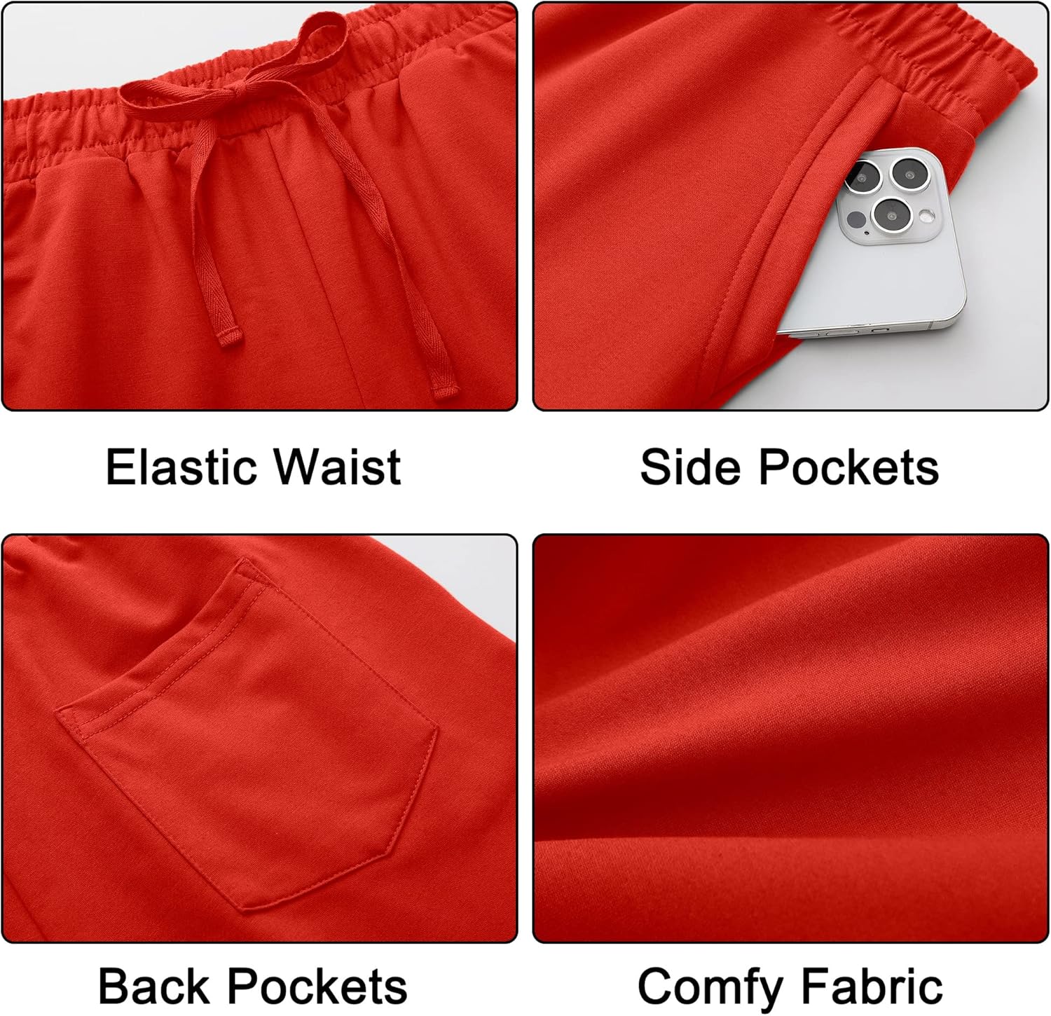 Tandisk Women's 5" Casual Jersey Cotton Shorts Lounge Yoga Pajama Walking Shorts with Pockets Activewear - Image 3