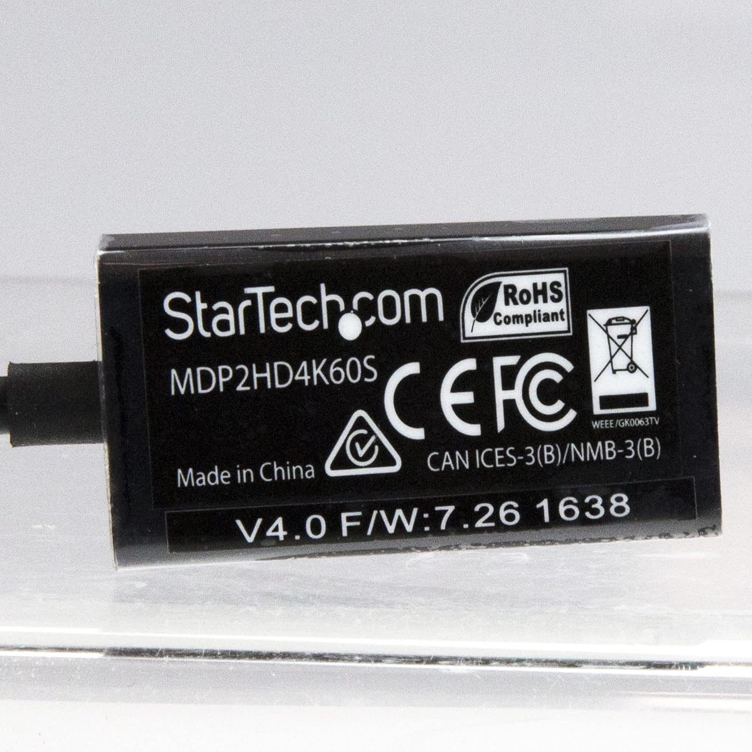 StarTech.com Mini DisplayPort to HDMI Adapter - Active mDP to HDMI Video Converter - 4K 30Hz - Mini DP or 1/2 Mac/PC to HDMI Monitor/TV/Display - mDP 1.2 to HDMI Adapter Dongle - White (MDP2HD4KSW)