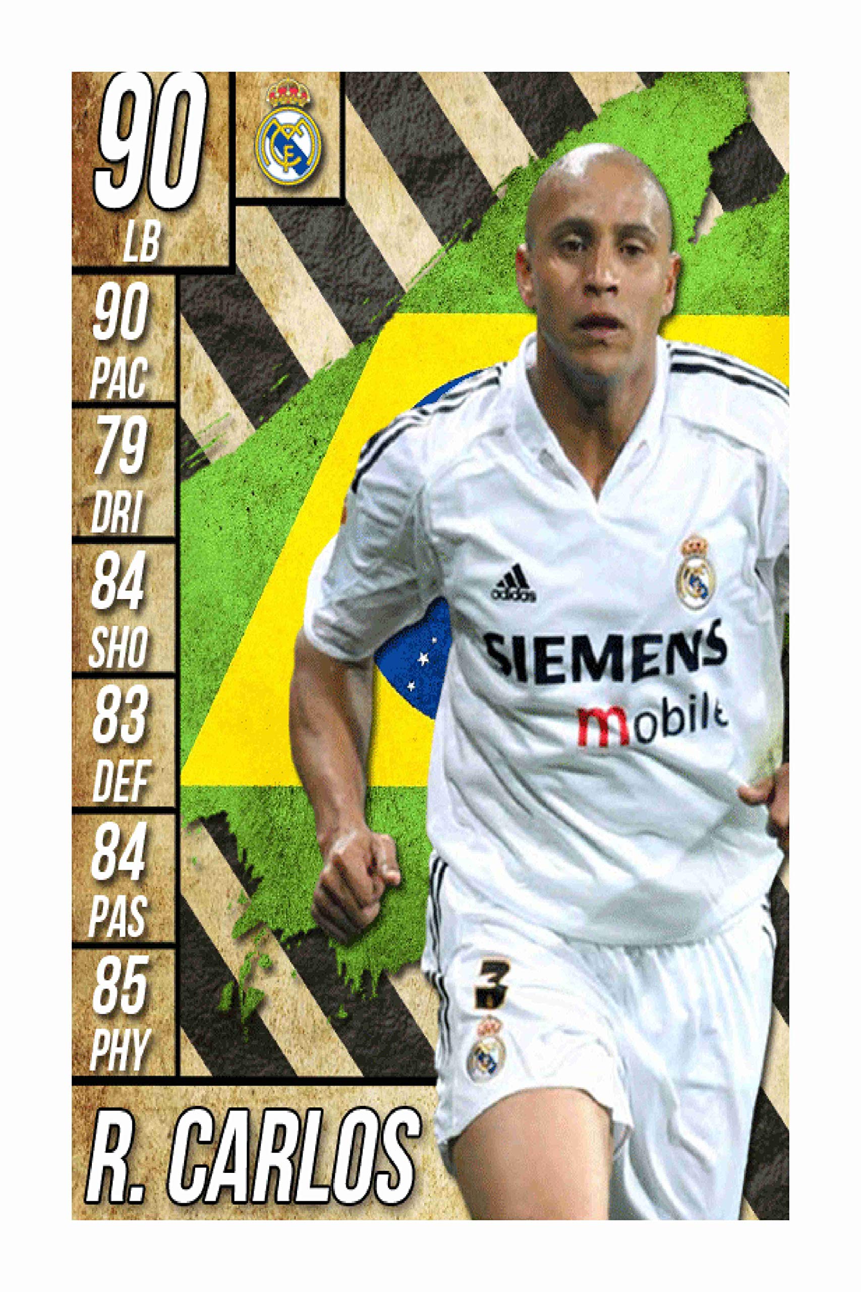 BALDAU PRINTS Roberto Carlos Footballer Wall Poster For Room (Gloss Laminated, 12X18 Inch, 300 GSM) M3