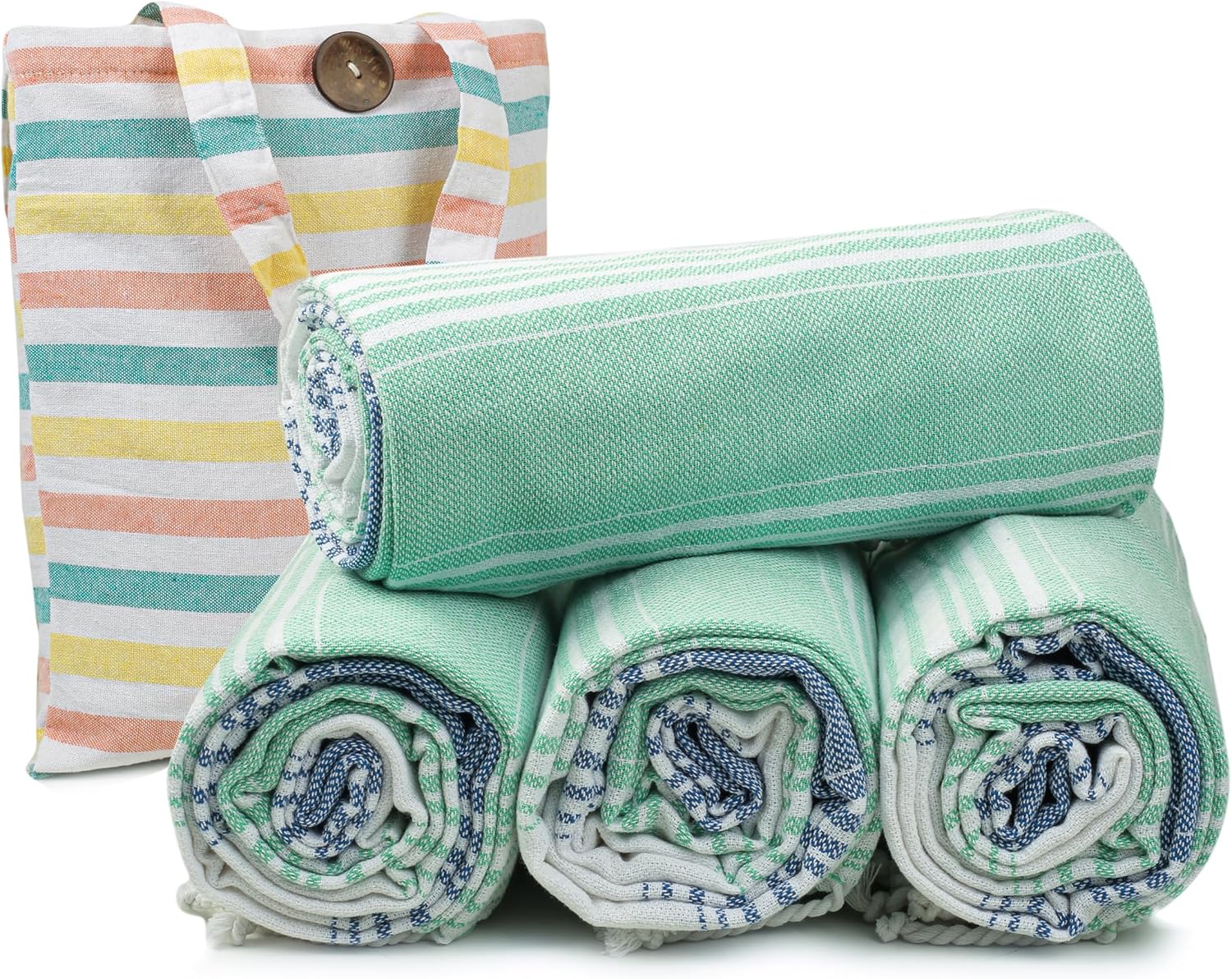 HILLFAIR 100 Cotton Turkish Beach Towels Hammam Turkish Towel 39 x 72 XXL