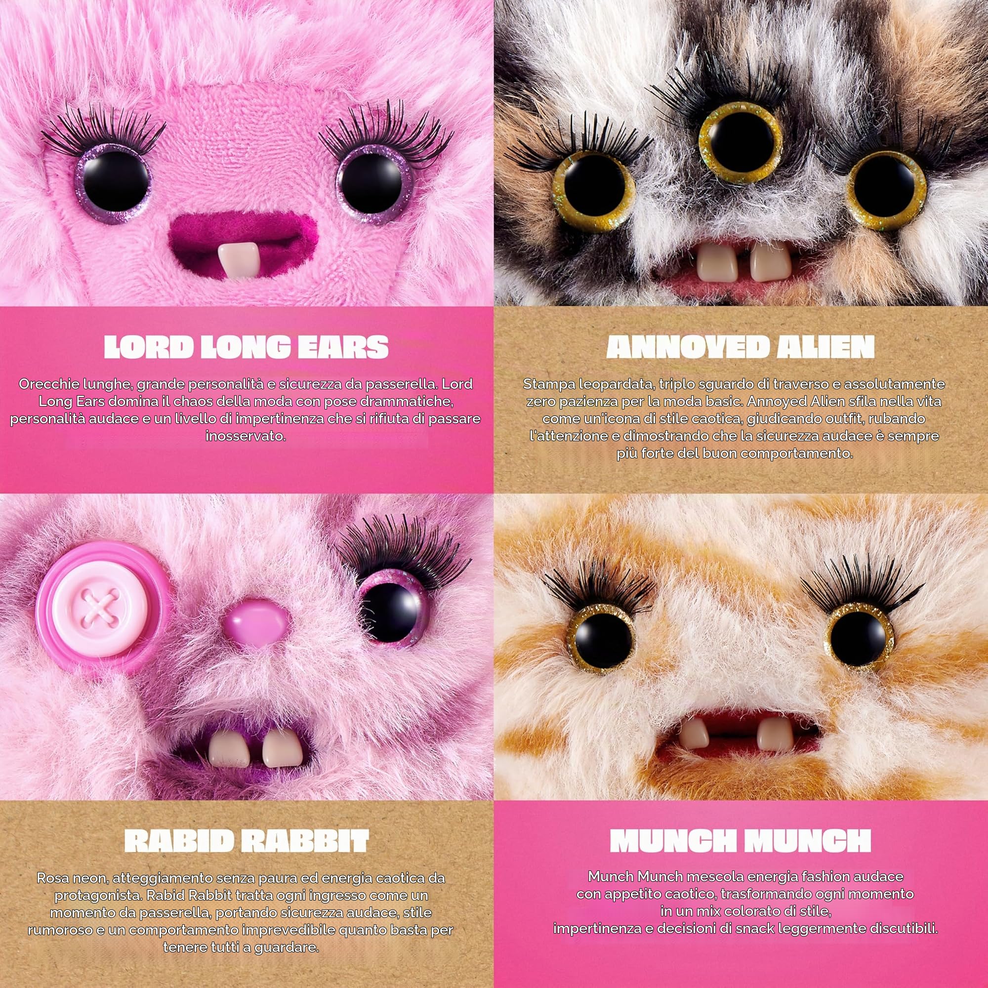 Fuggler Baby Baddies Fugg Peluche da collezione di 13 cm (6 PACK) di ZURU, con divertente design di mostro brutto con atteggiamento feroce