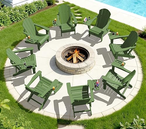 Miniatura 20 de SERWALL - Silla plegable Adirondack para patio, jardín, exterior, resistente a la intemperie, sillas para hoguera, color naranja