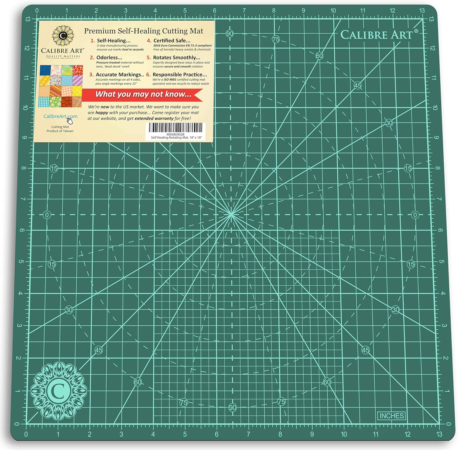 Calibre Art Rotating Self Healing Cutting Mat 14x14 (13