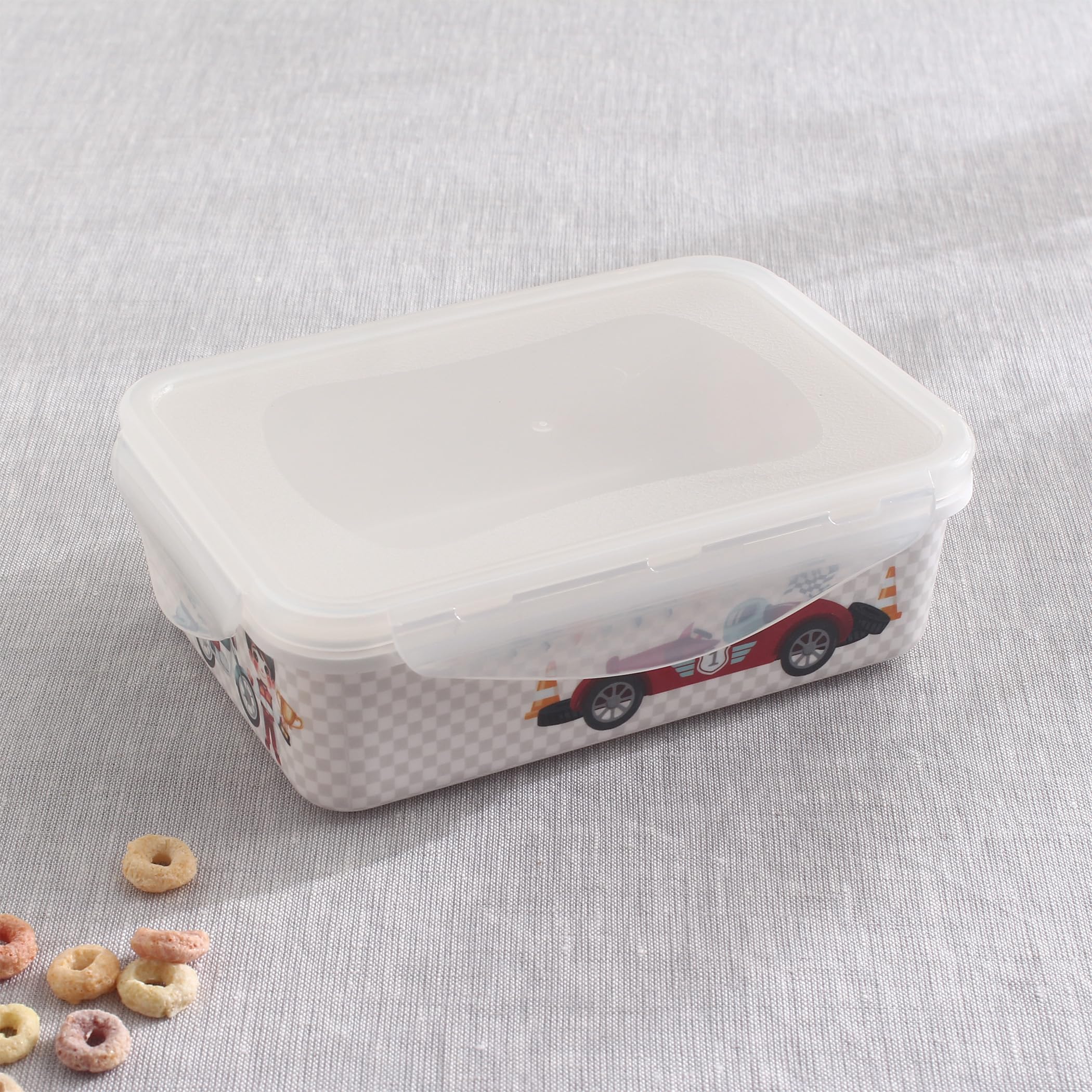 Slate Kids Car Melamine Printed Lunch Box - 800ml|Single Melamine Crockery|Storage and Containers|Lunch Box and Bags|White
