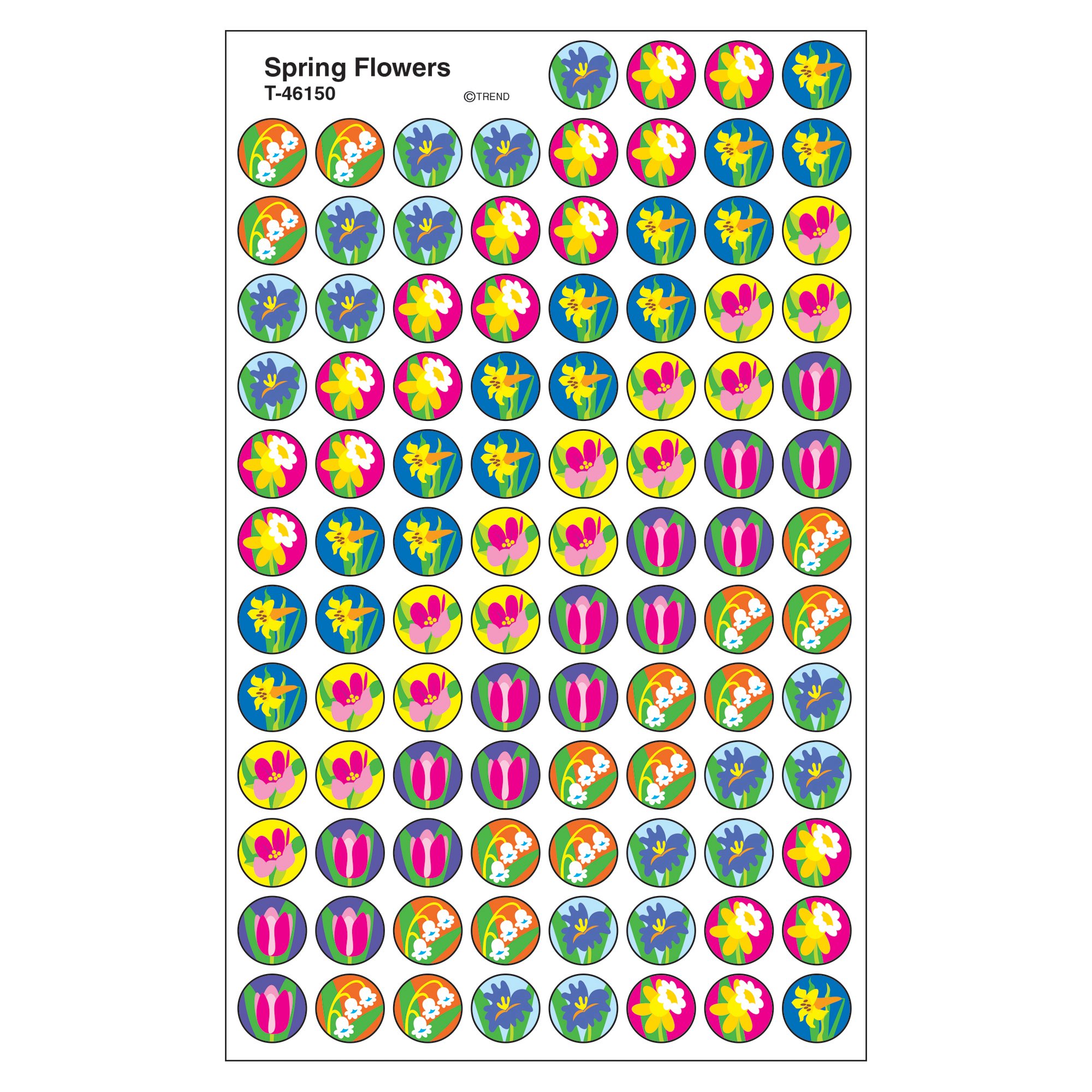 TREND ENTERPRISES INC. T-46150 SUPERSPOTS STICKERS SPRING FLOWERS