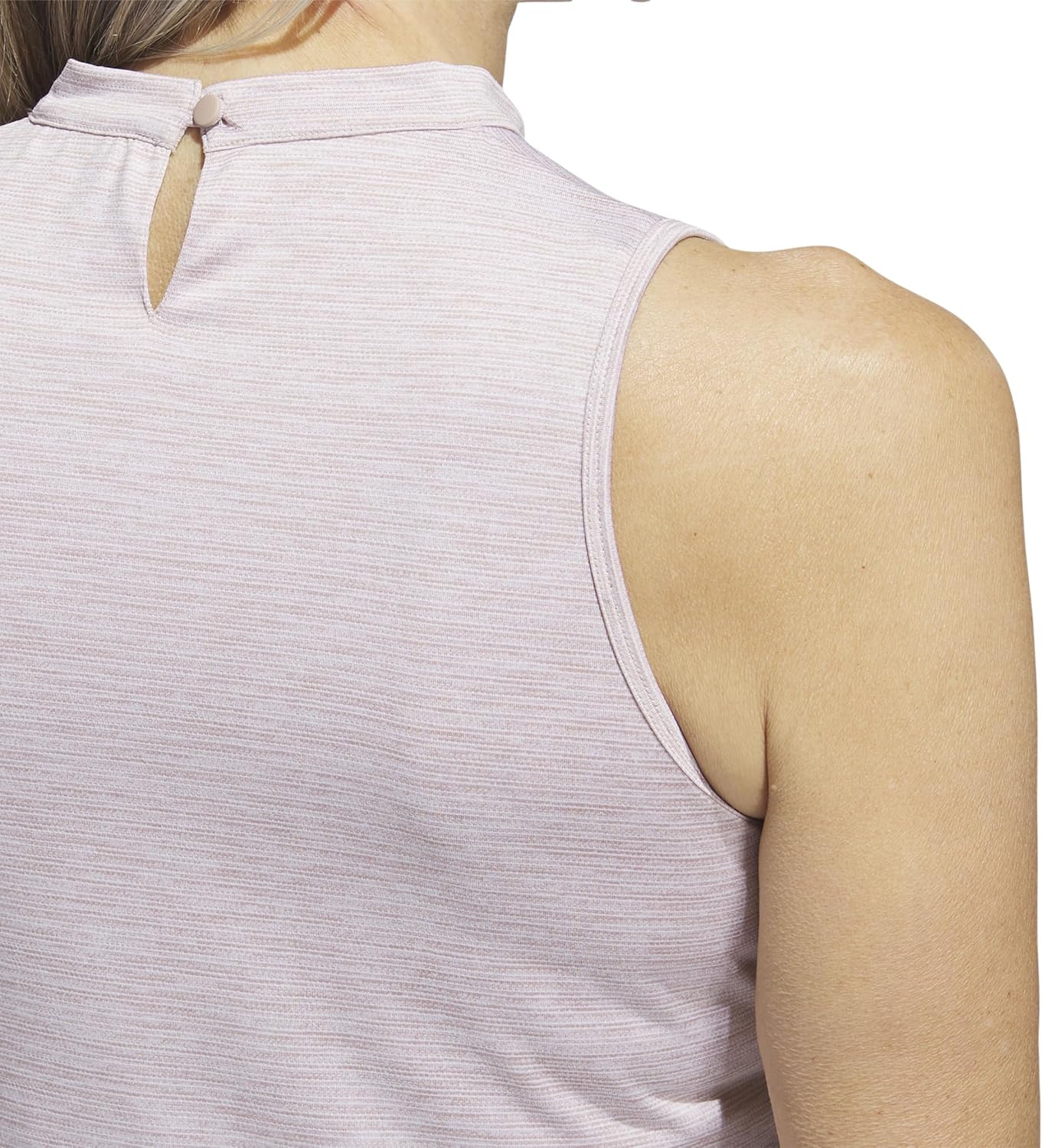 adidas Womens Essentials Heathered Mock Neck Sleeveless Golf Polo Shirt