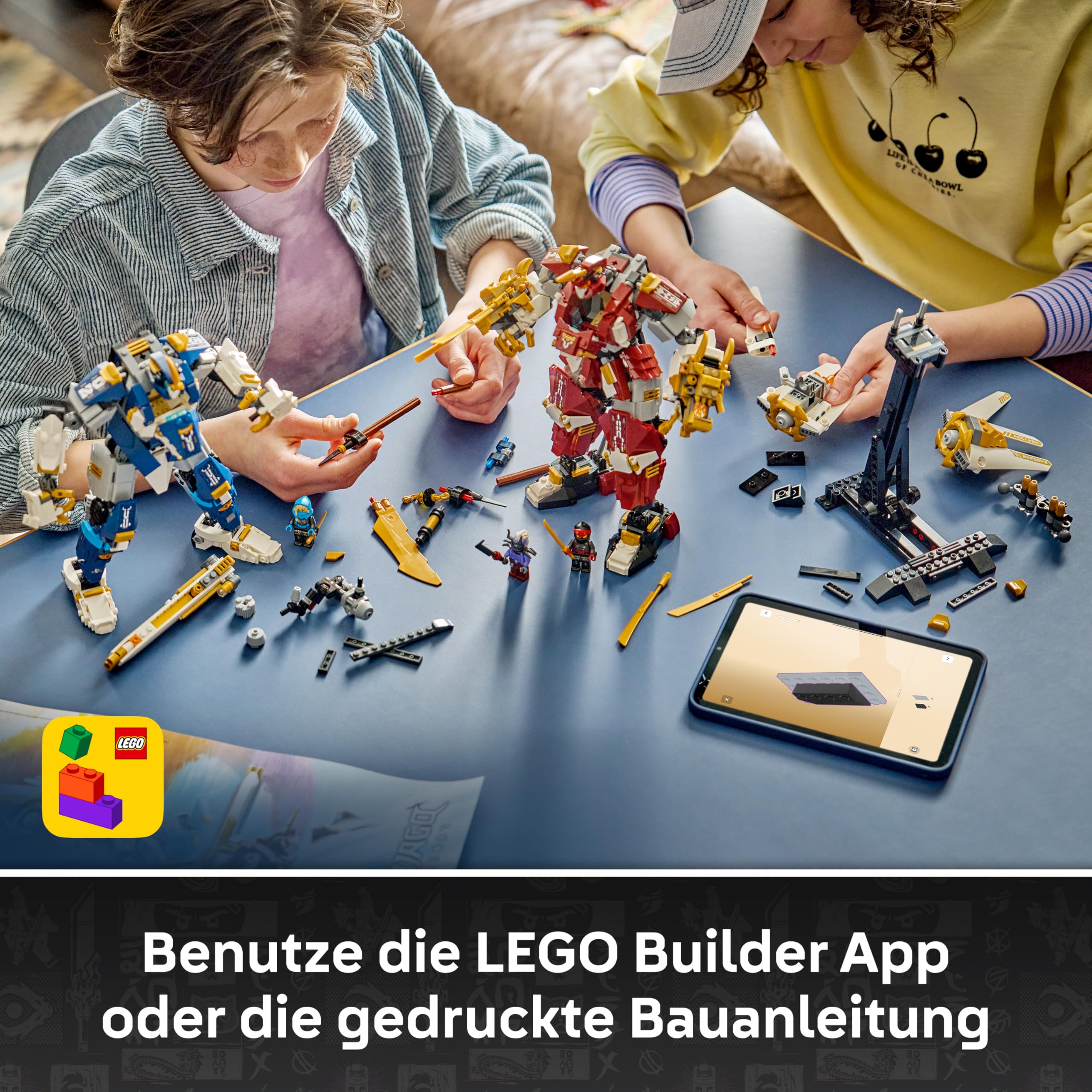 LEGO NINJAGO Die Zwillings-Titanmechs - Ninja Spielset mit 2 Actionfiguren & 3 Minifiguren inkl. Kai und NYA - Kinderzimmer Deko - Geschenkidee für Jungen ab 12 Jahren und Teenager-Fans - 71870