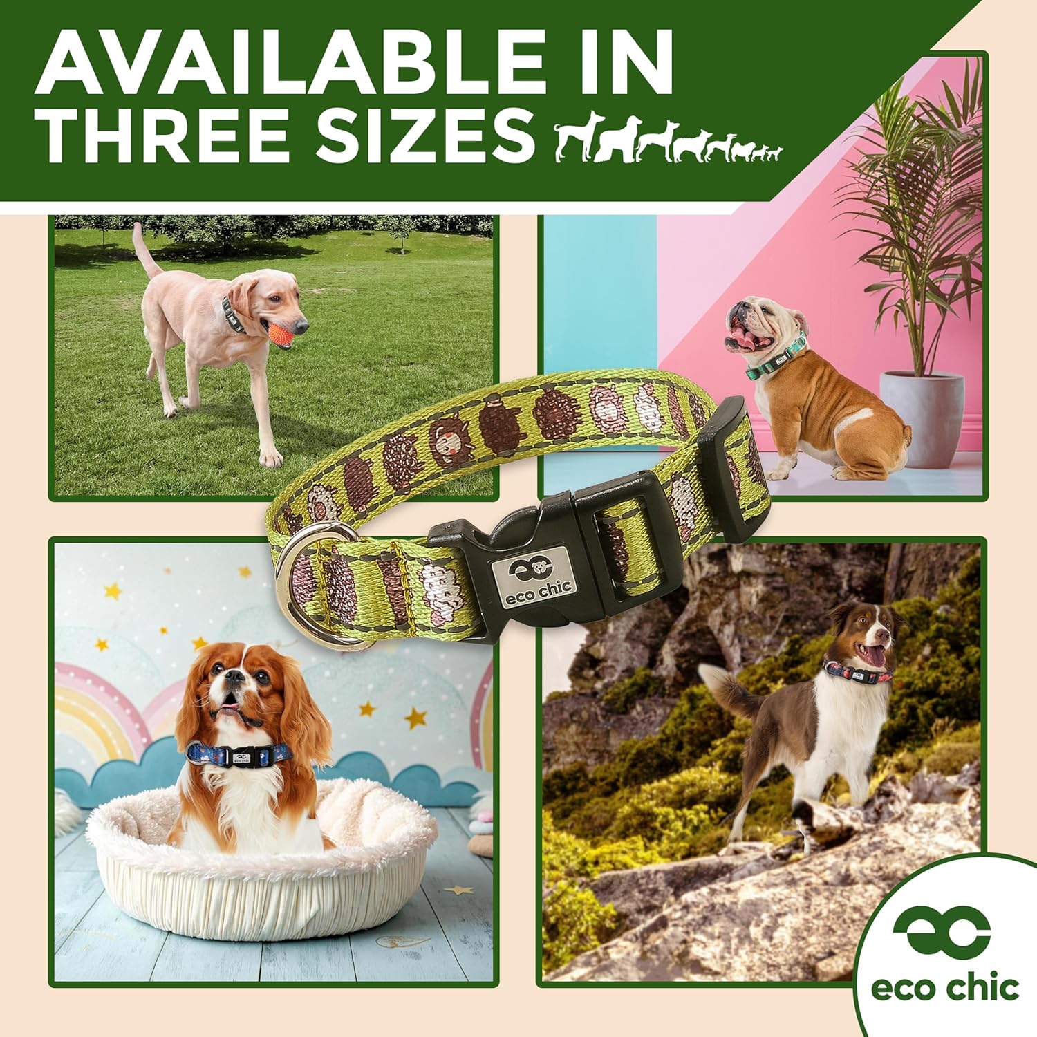 Eco Chic Recycled Reflective Dog Collar Soft Adjustable Pet Collar with Quick Release Buckle (Bumble Bees Blue Medium) 6 91PmYzR7jfL. AC SL1500