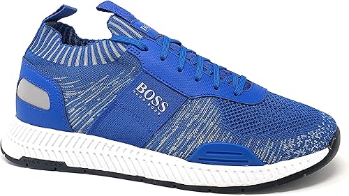 boss open blue titanium trainers