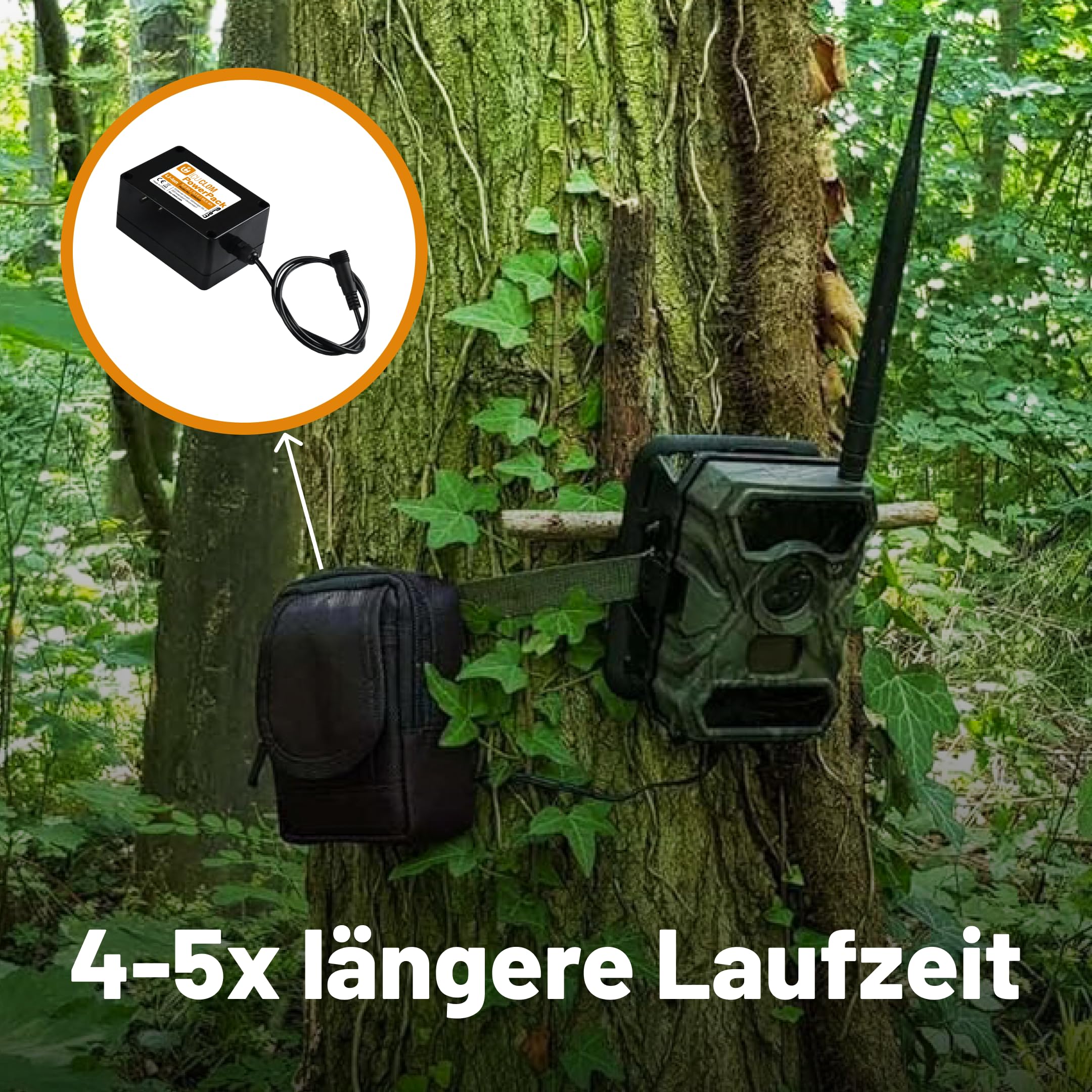 icuserver ICU Powerpack 5.0 Ah - Super Li-Ion Akku, 4-5x Langlebiger, Universal Netzteil, Kompatibel mit Allen Wildkameras mit 12 Volt und DC4017 oder DC5521 Anschluss