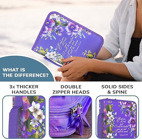 Miniatura 6 de DEHITE - Juego de 2 fundas para la Biblia para hombres y mujeres, tamaño grande y mediano