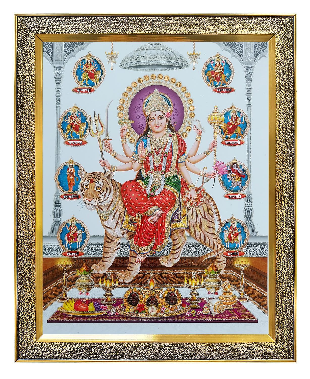 Cuadro de Nav Durga en León con Pindi para decoración de templos