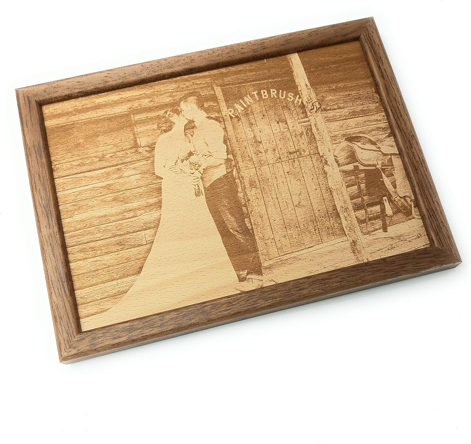 5th wedding anniversary gift, engraved wooden photograph, picture engraving on wood, wooden anniversary gift, YOUR wedding picture on wood
