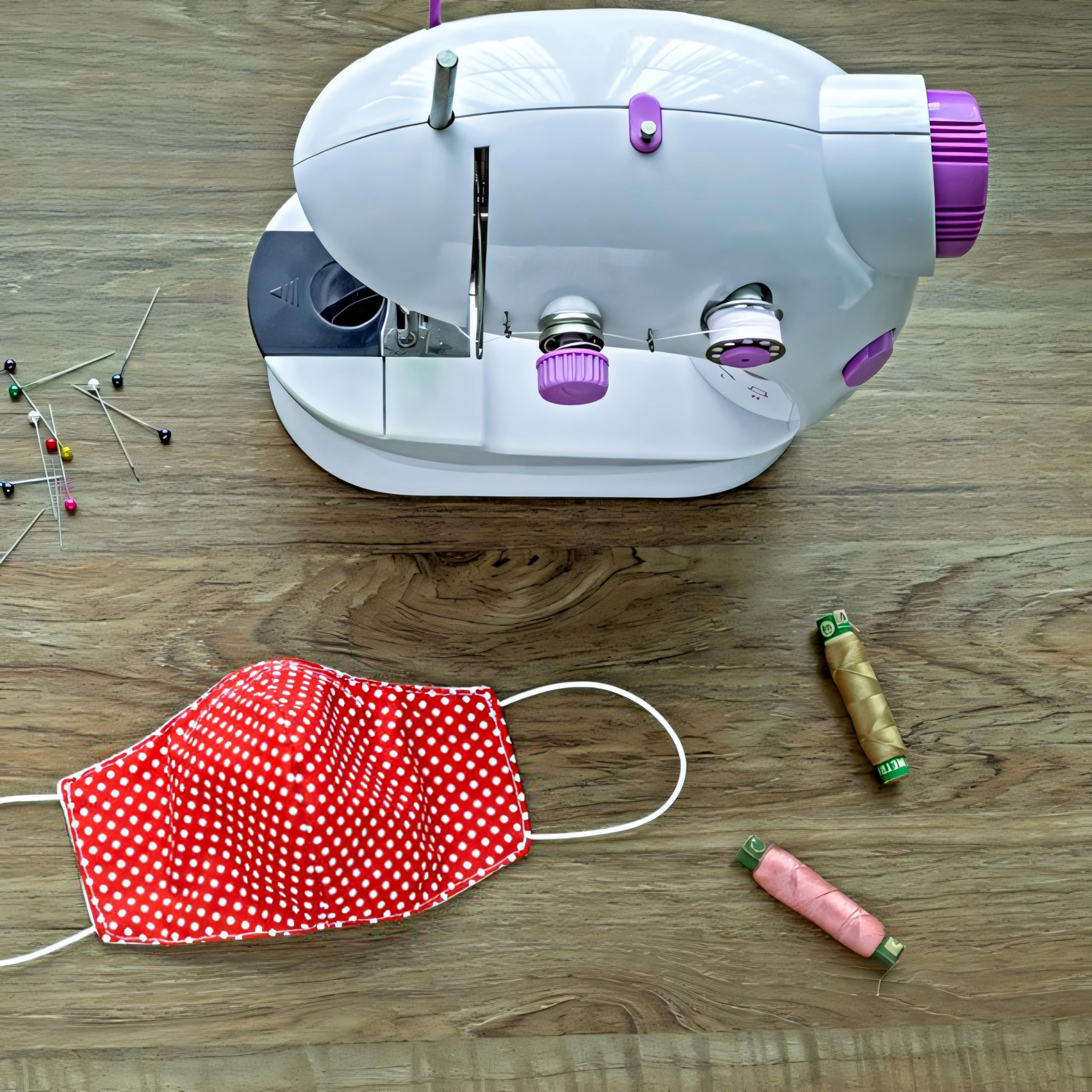 Retoo Machine À Coudre Portable, Mini Machine a Coudre Débutant, Facile À Utiliser Et Pratique, Rétroéclairage LED, Deux Vitesses De Couture, Pieds Antidérapants, Blanc