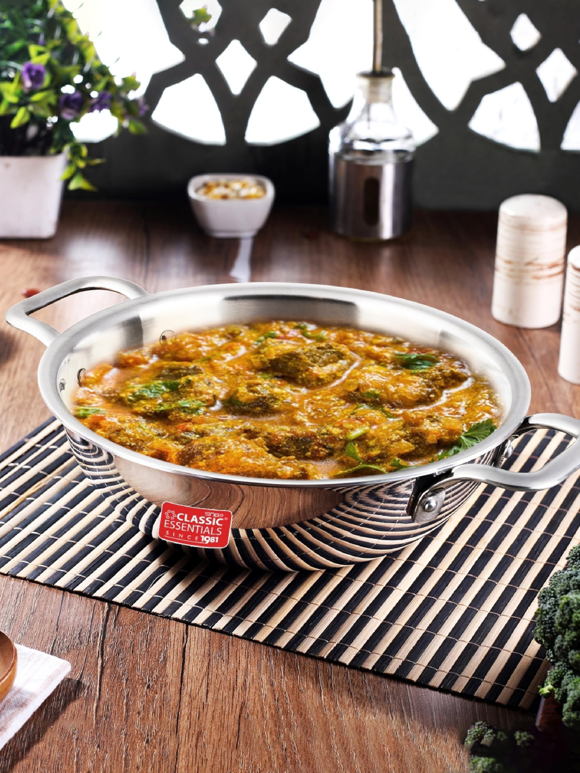CLASSIC ESSENTIALS Triply Kadhai, 3 Layer Stainless Steel Cookware Kadhai (32)