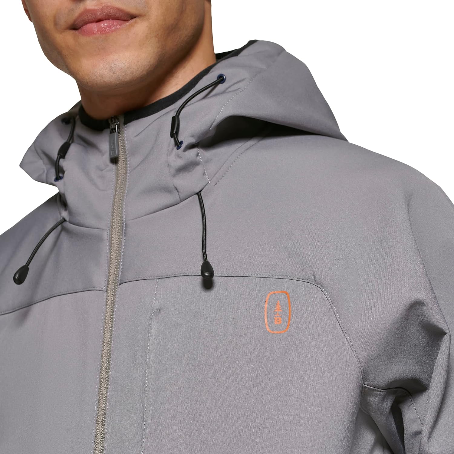 BASS OUTDOOR Men's Firebird Softshell Full Zip Hooded Rain Jacket