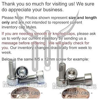 MonsterBolts - M5 x 8mm Socket Head Screws, DIN 912, A2 Stainless Steel, 10 Pack