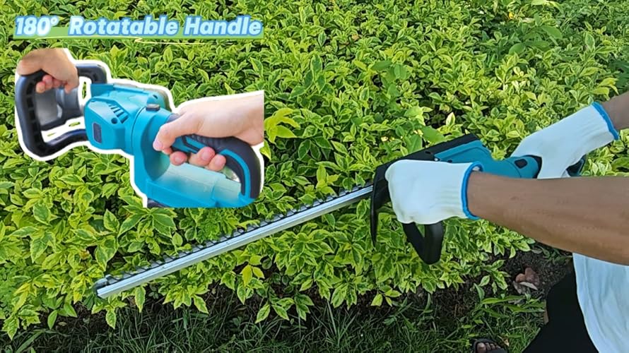 Bild 6 - 52CM Lange Heckenschere für Makita-18V-Akku, kabellose Hand-Strauchschere, elektrische Heckenschere (Schnittleistung von 15 mm, bürstenloser Motor, 180° drehbarer Kopf, Ohne Akku)