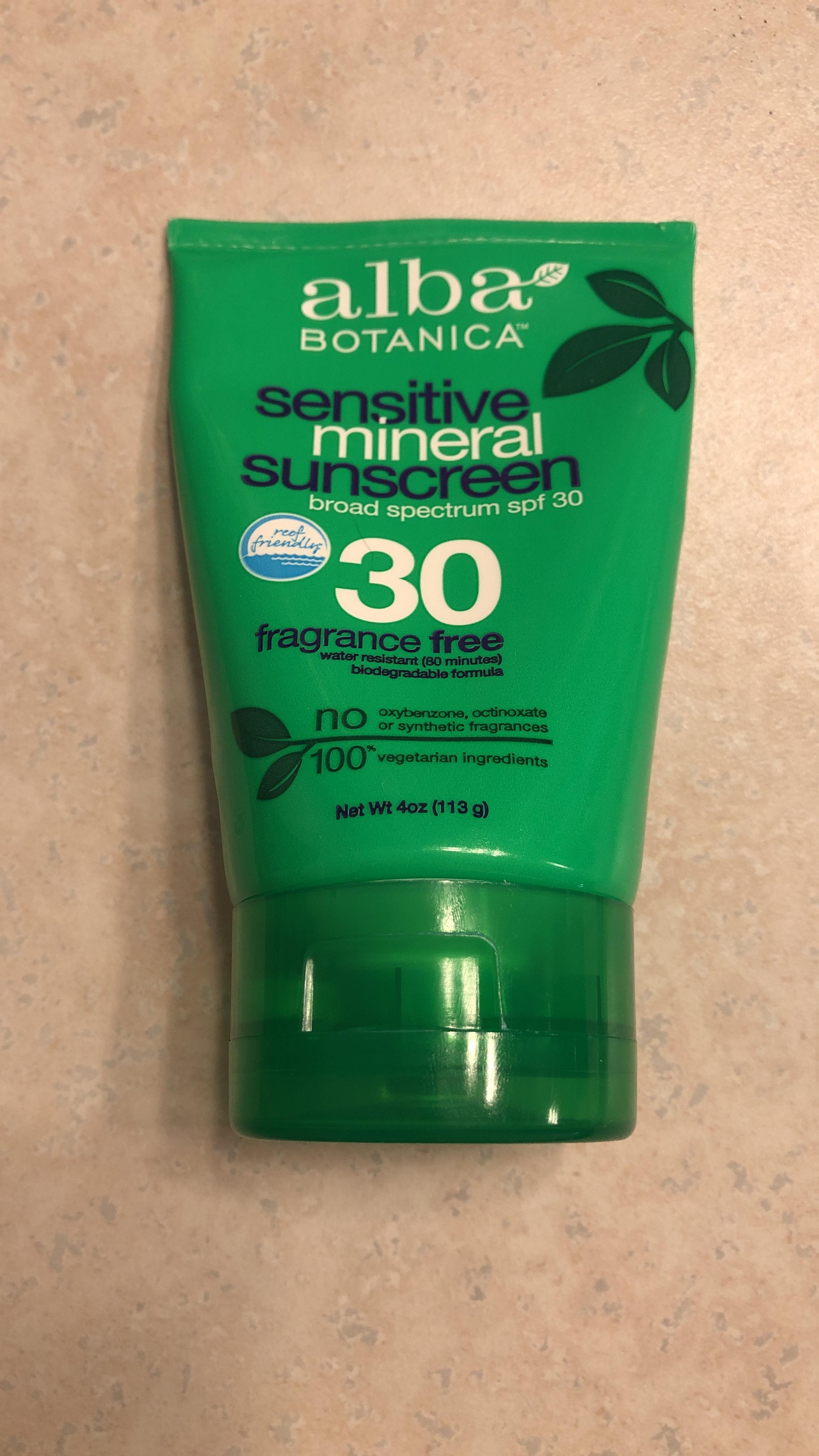 Alba Botanica Sunscreen Lotion, Sensitive Mineral, SPF 30, Fragrance Free, 3 oz