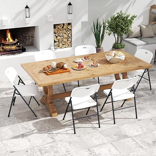 Miniatura 6 de Paquete de 6 Sillas Plegables, Límite de Peso de 800 libras, Silla Plegable de Plástico Resistente Portátil para Eventos en Interiores y Exteriores