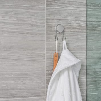 Better Living Products 13821 KROMA Stick-N-Lock Plus Double Robe Hook, Chrome