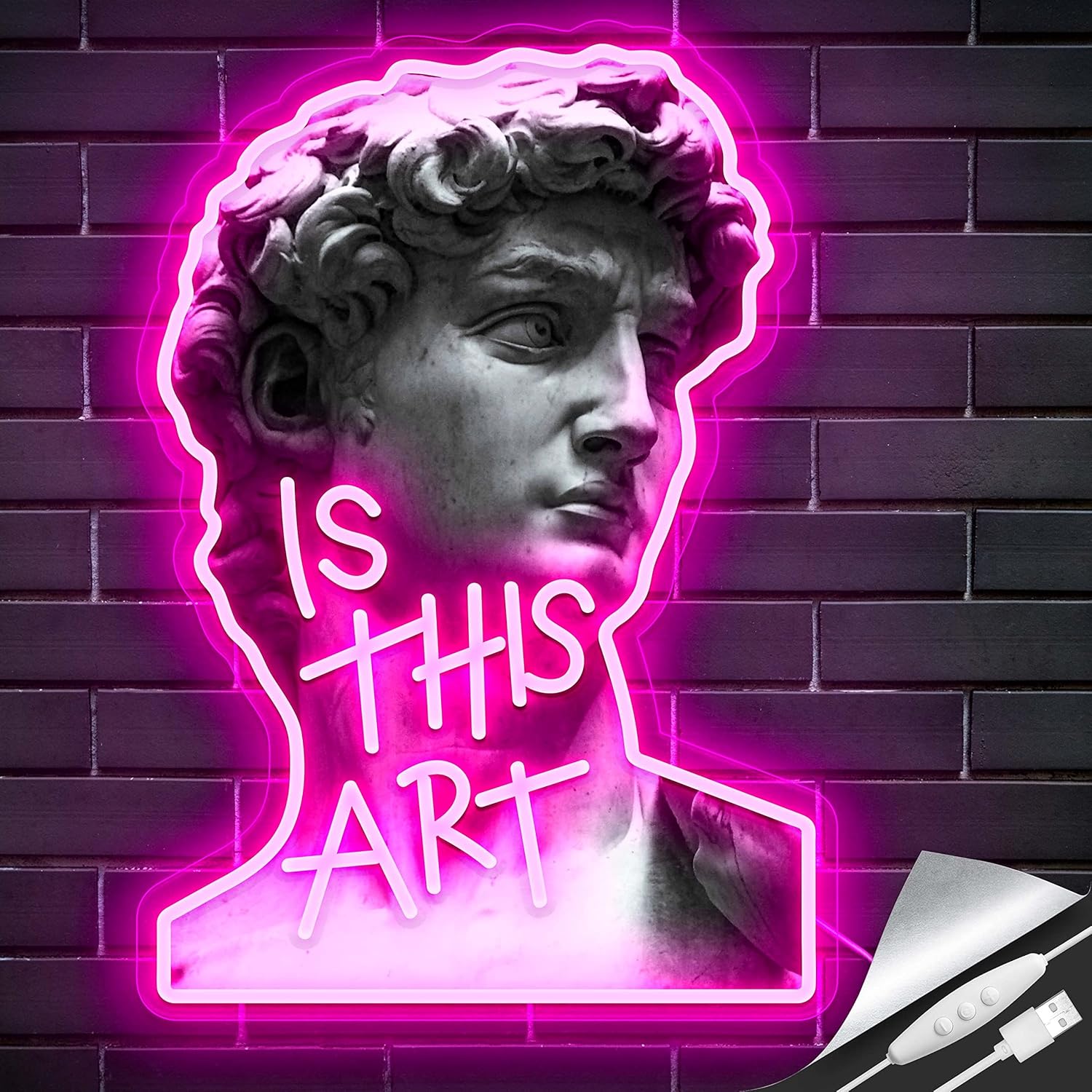 GGK Retro David Statue Neon Sign Is This Art LED Neon