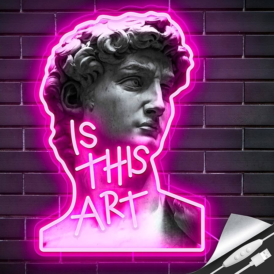 Amazon.co.jp: GGK レトロ ダビデ像 ネオンサイン Is This Art