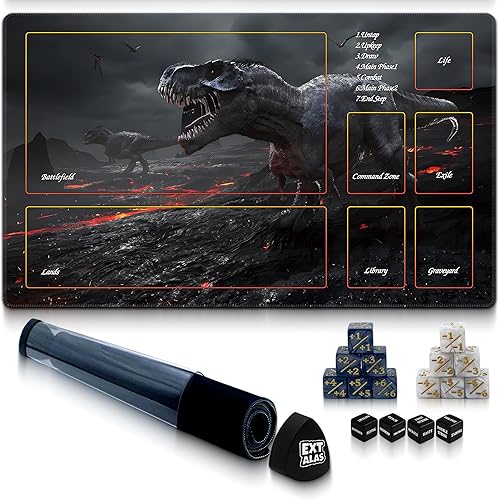 Miniatura 17 de Tapete MTG TCG -Incluye tubo de almacenamiento y 7 dados-¡Experimenta calidad de primer nivel y alfombrilla impermeable y antideslizante con bloqueo