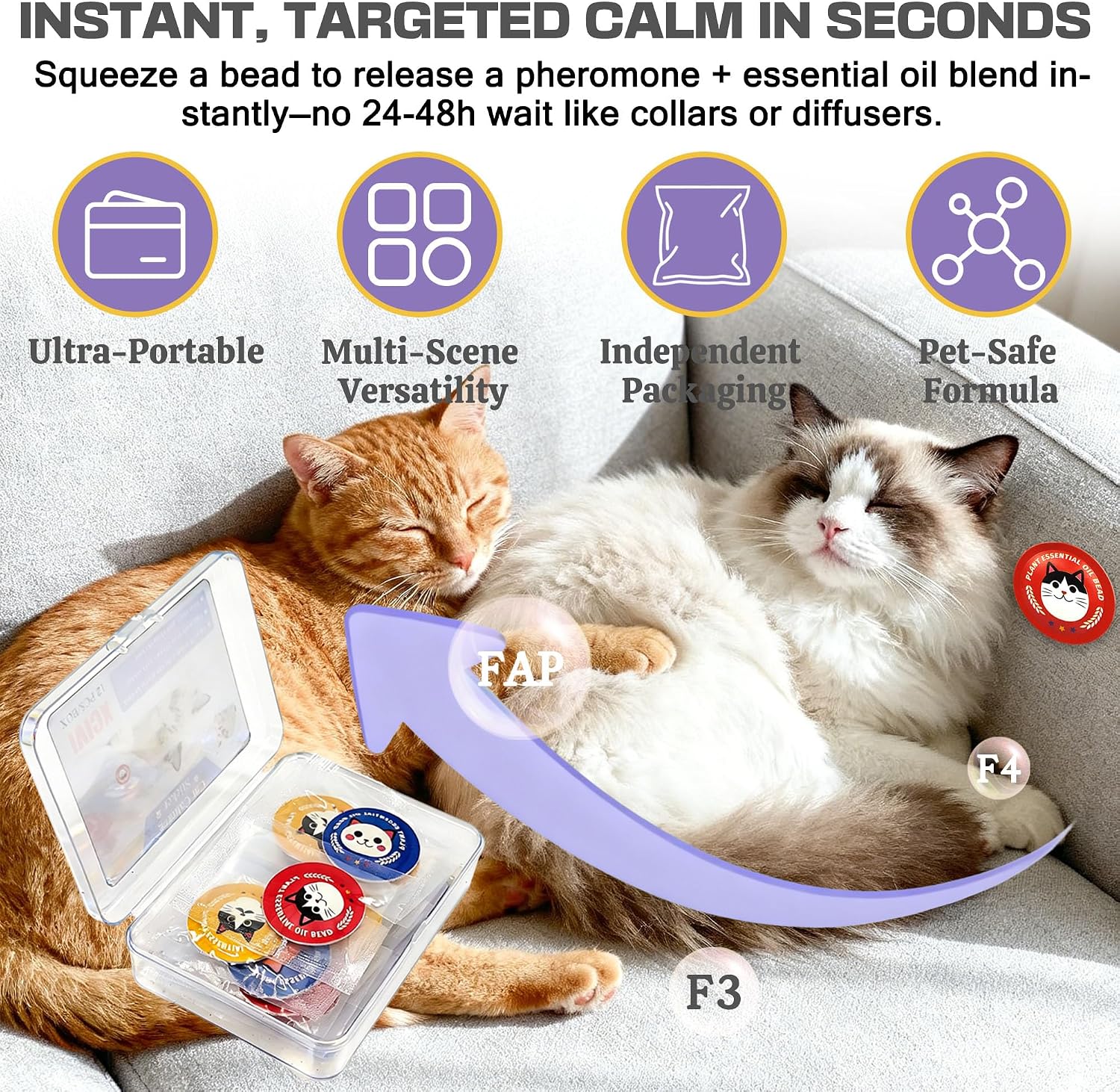xcivi 12 PCS Cat Calming Diffuser Patch, Portable Cat Calming Patch for Kitty Sift Disposable Cat Litter Box, Cat Anxiety Relief Stress Reduction, Cat Calming Pheromones, for Travel, Car & Home Use