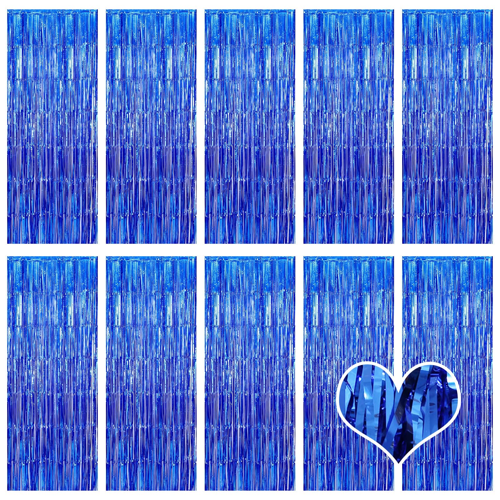 Rideau à franges bleu métallique de qualité supérieure pour photobooth chic - 8