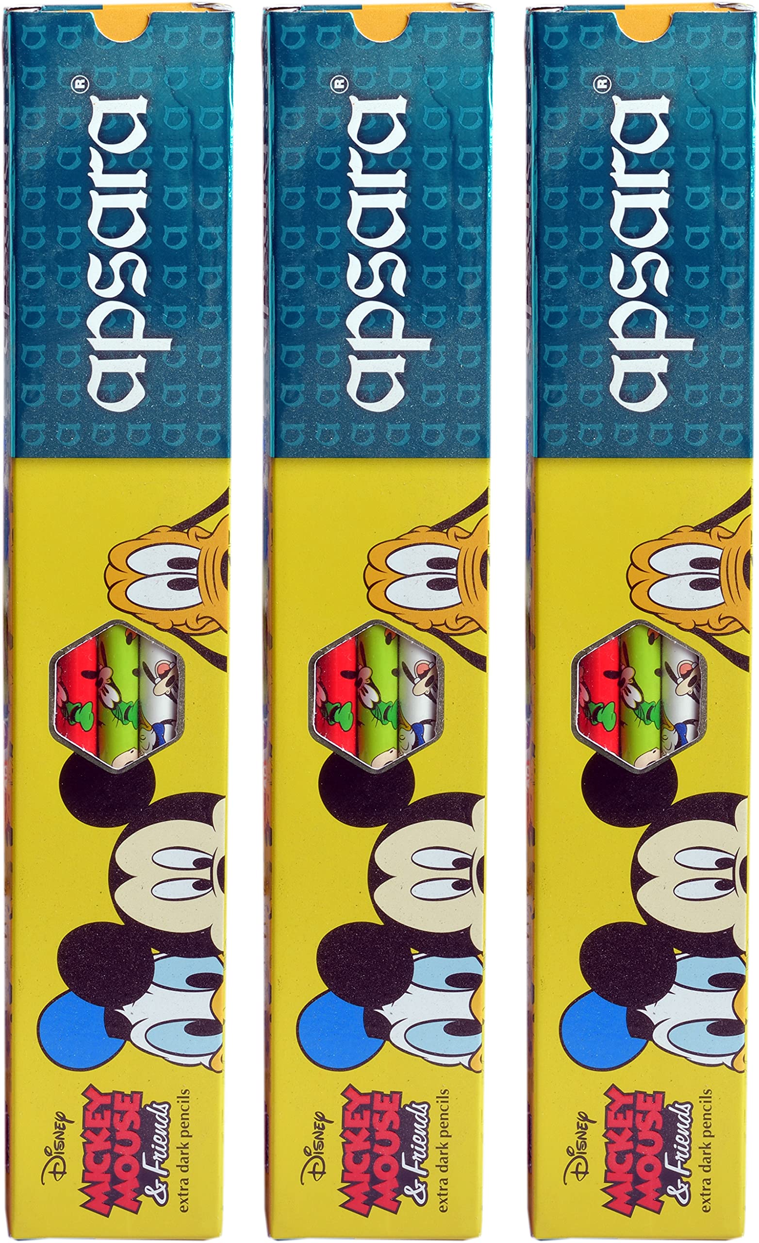 Apsara Disney Mickey Mouse Comic Extra Dark Pencils Set of 30 with Eraser & Sharpener