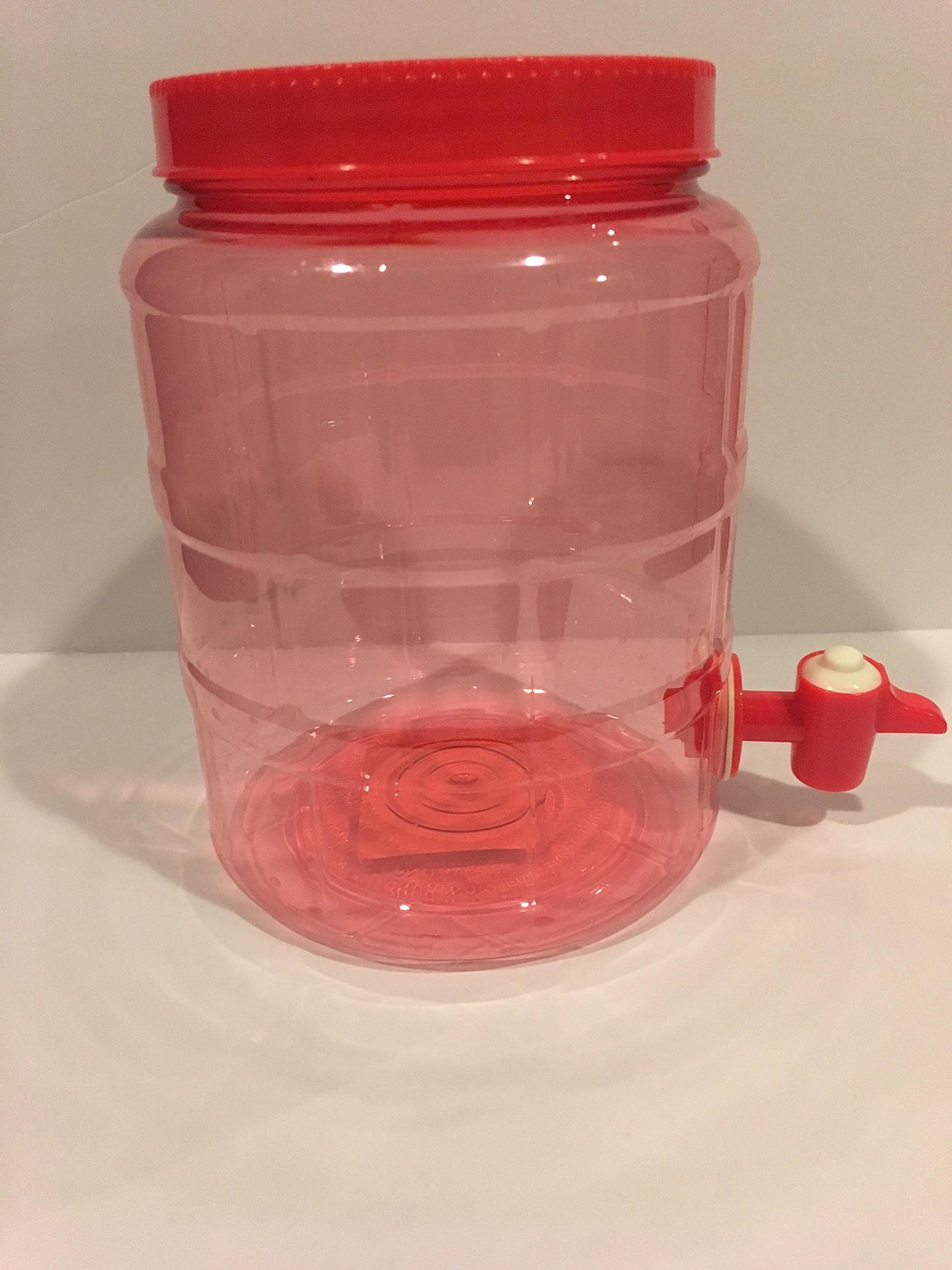 Round Plastic Water Container with Spigot (Pink)