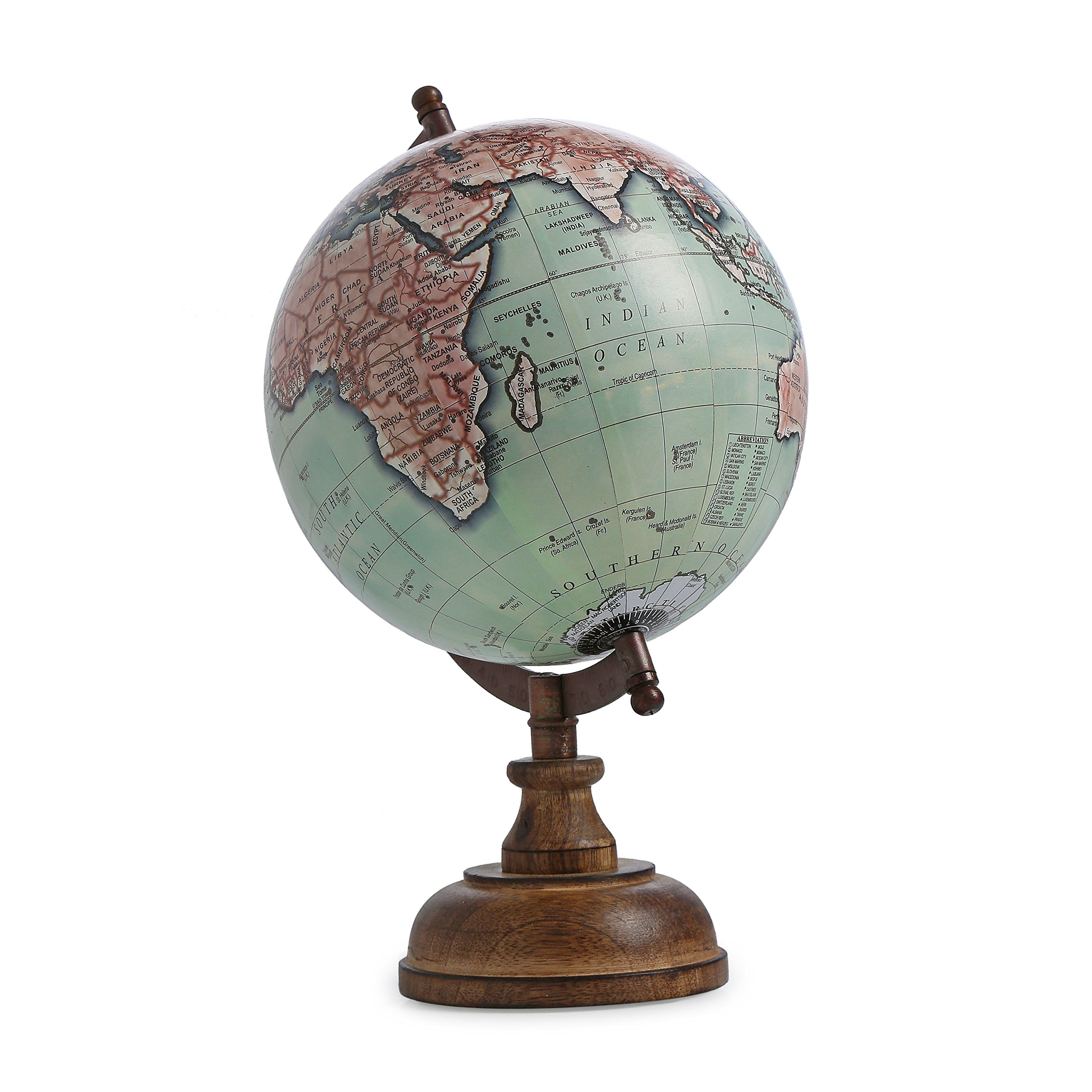 Buy World Globe Handmade Blue Word Antique Iron Stand Plastic Globe Rotating Stand Table Glove