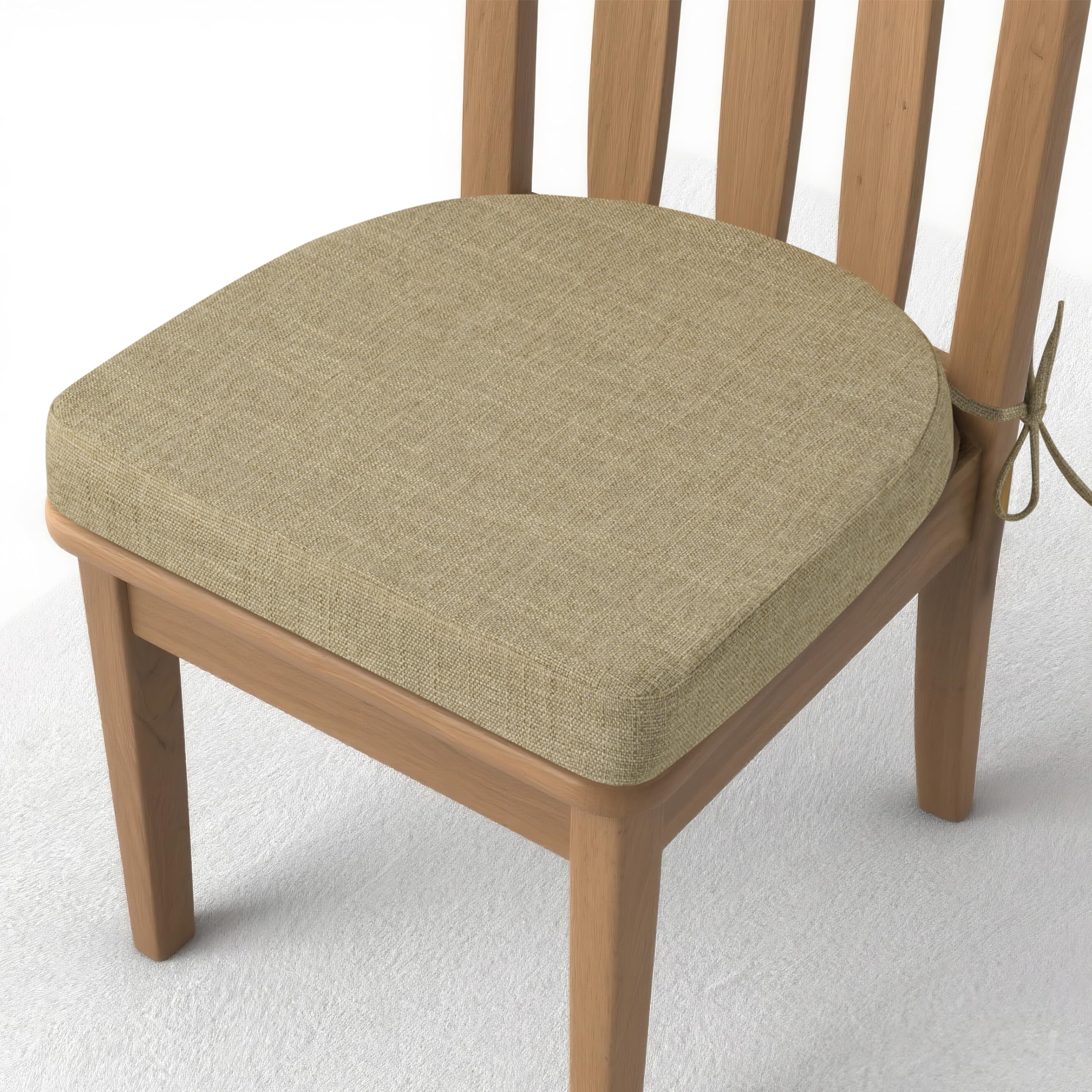 AddGrace Seat Cushions for Dining Chairs 43 * 40 * 5 cm Non-Slip U-Shaped Chair Cushions with Ties Thickened Seat Pads for Kitchen Dining Room(Beige,1 Pack)