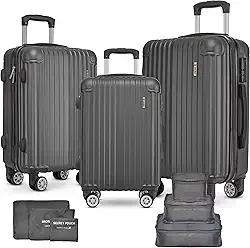 Jogo malas PMG ABS 10kg 23kg 32kg HolySun! com organizador (Cinza)