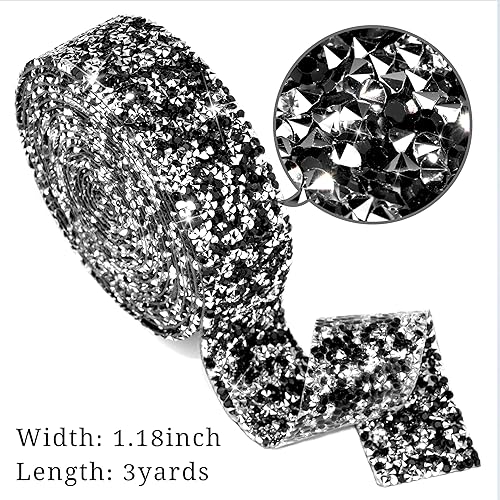 Miniatura 2 de Locacrystal Cinta de diamantes de imitación autoadhesiva para planchar en resina de cristal, rollo de calcomanías de diamantes de imitación para