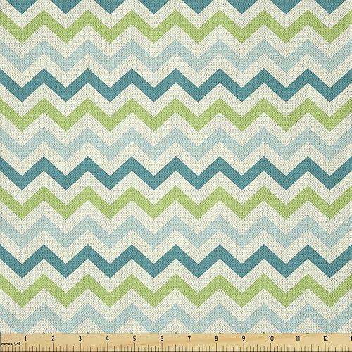 Miniatura 1 de Lunarable The Yard, tela Chevron de The Yard, patrón de cheurón en paleta de colores pastel fresco Creativity Springtime, tela de microfibra para