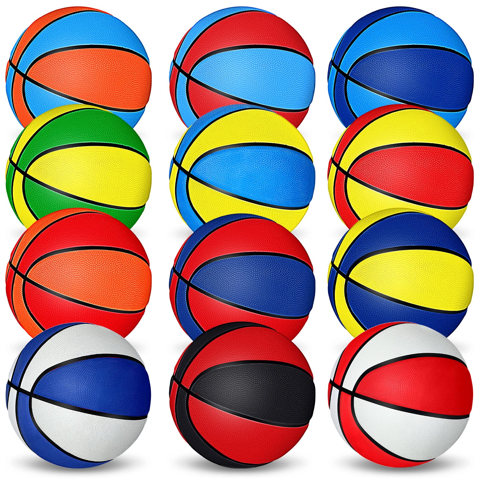 Photo 1 of Wettarn 12 PCS Mini Basketball with Pump, Size 3, 7 Inch, Multicolors